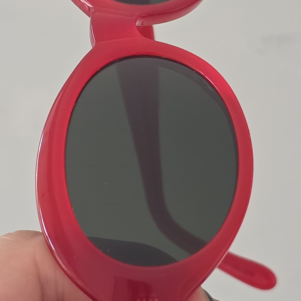 Rare Lafont Paris Lugano Red Oval Sunglasses Vintage French Designer Acetate - Picture 5 of 13